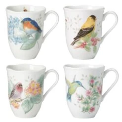 Lenox Butterfly Meadow Flutter 4-Piece Mug Set 8 Lenox Butterfly Meadow Flutter 4-Piece Mug Set -Lenox 882795 wHR