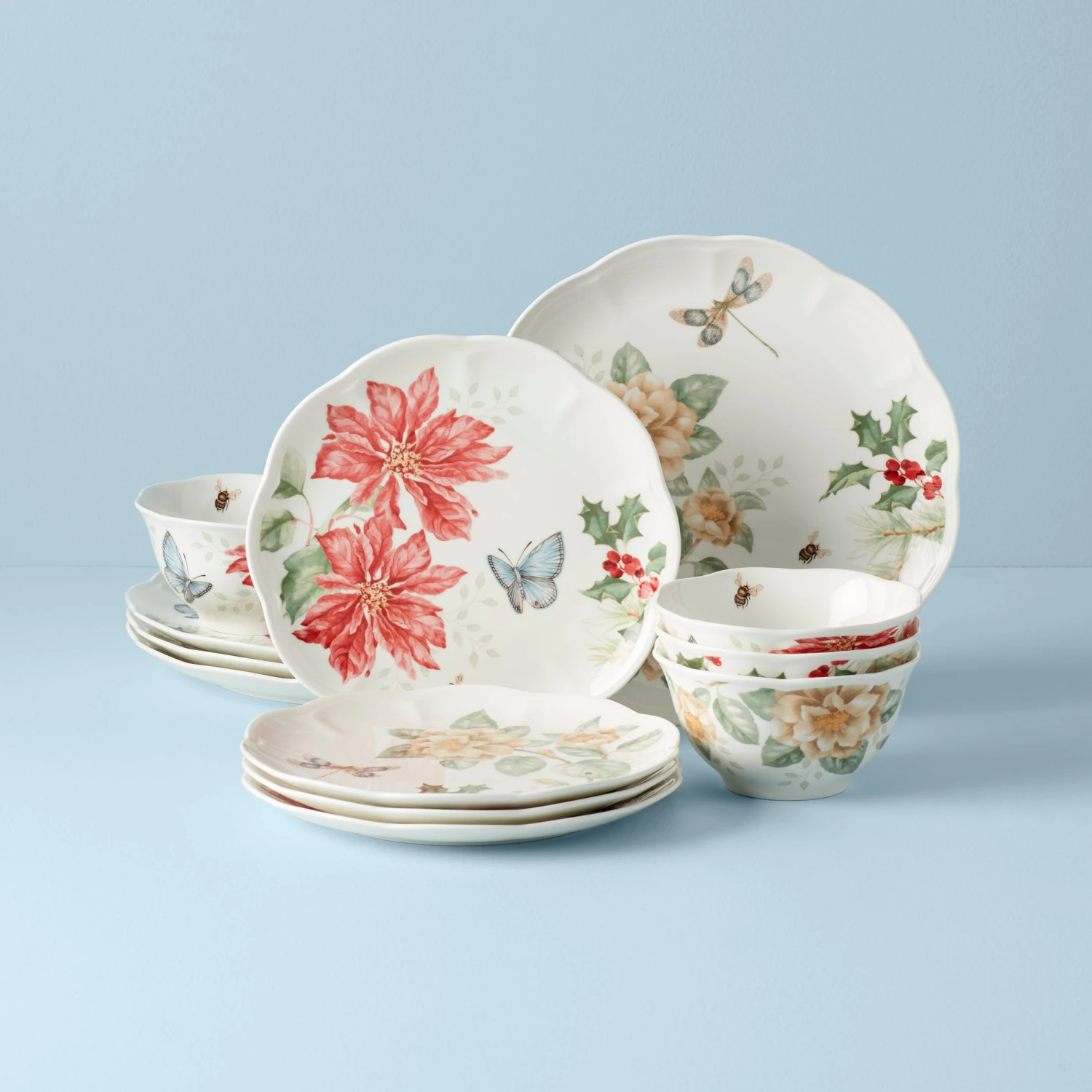 Lenox Butterfly Meadow Holiday 12-Piece Dinnerware Set 3 Lenox Butterfly Meadow Holiday 12-Piece Dinnerware Set