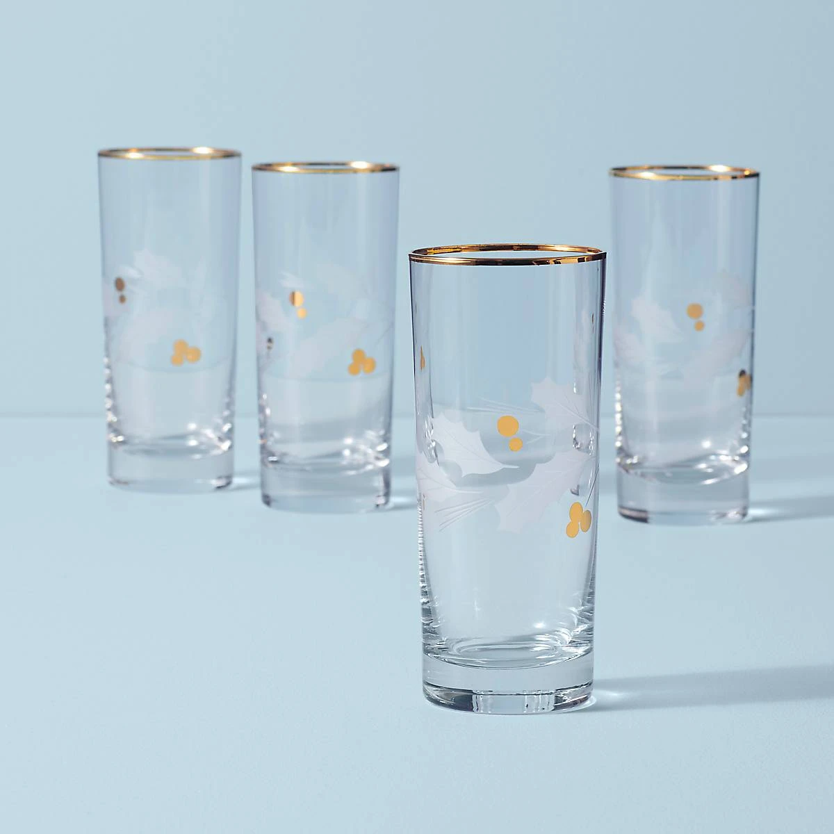 Lenox Holiday Gold 4-Piece Highball Glass Set 3 Lenox Holiday Gold 4-Piece Highball Glass Set