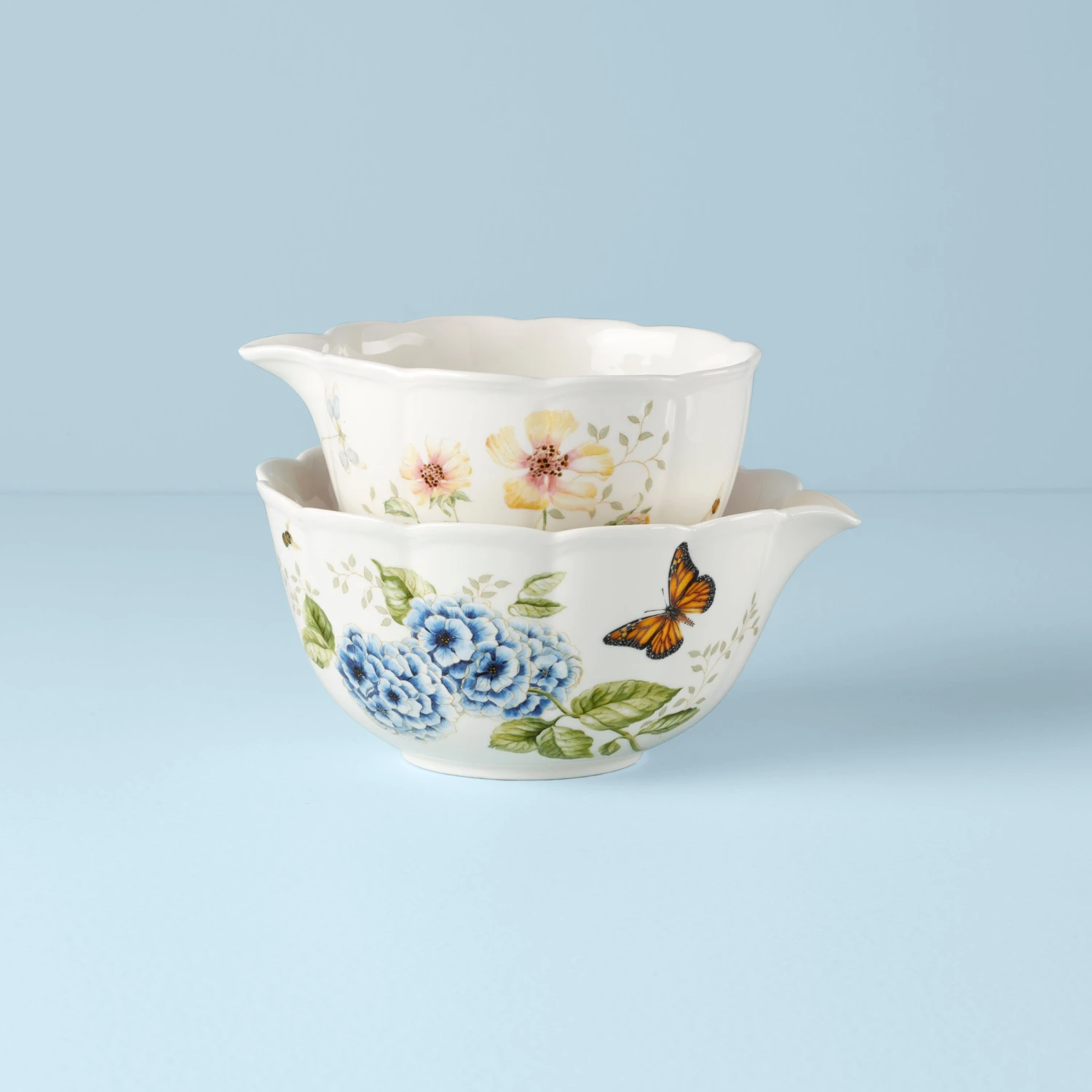 Lenox Butterfly Meadow 2-Piece Nesting Bowl Set 5 Lenox Butterfly Meadow 2-Piece Nesting Bowl Set - Image 3