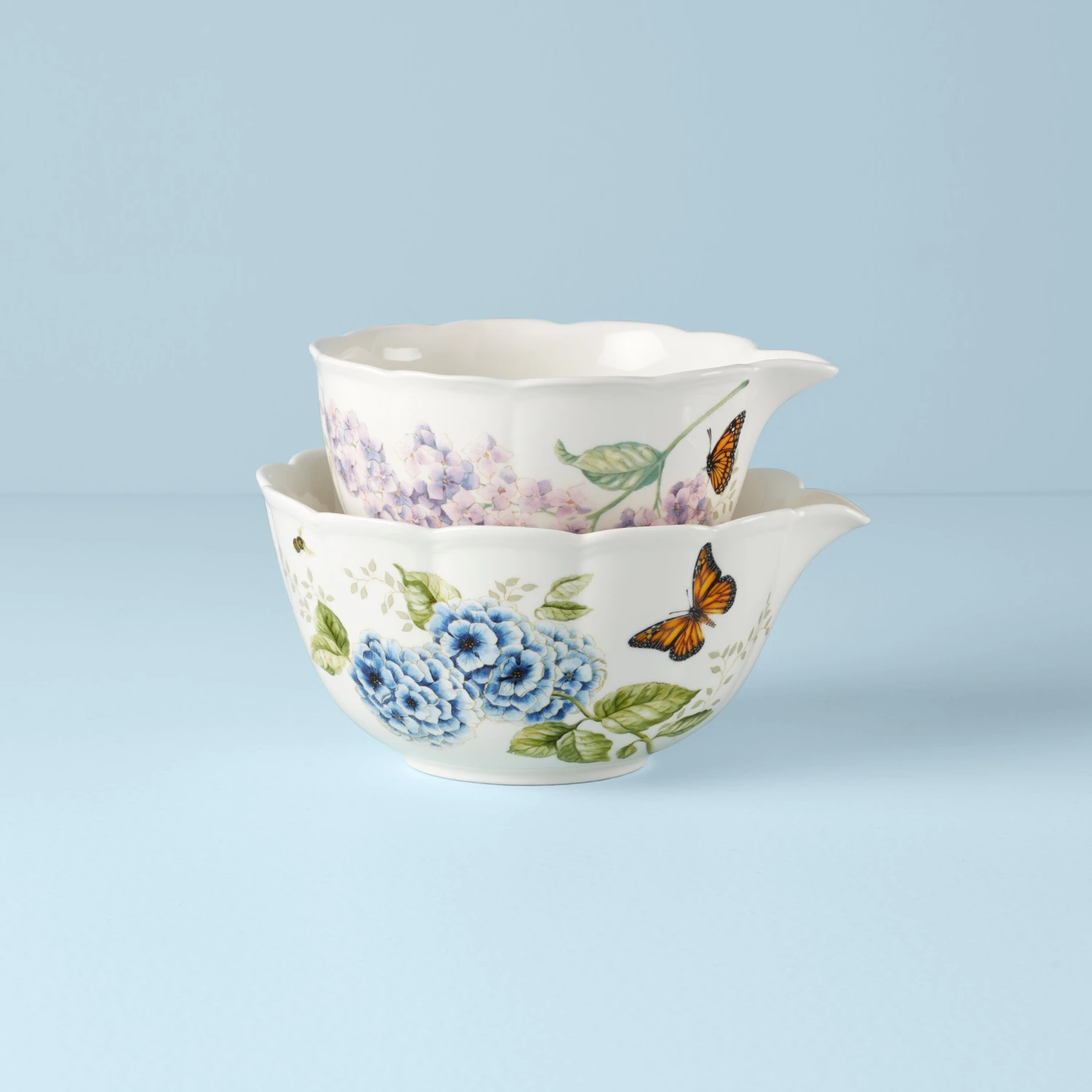 Lenox Butterfly Meadow 2-Piece Nesting Bowl Set 3 Lenox Butterfly Meadow 2-Piece Nesting Bowl Set