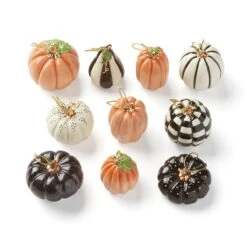 Lenox Mini Pumpkin 10-Piece Ornament Set 9 Lenox Mini Pumpkin 10-Piece Ornament Set -Lenox 889140 wHR