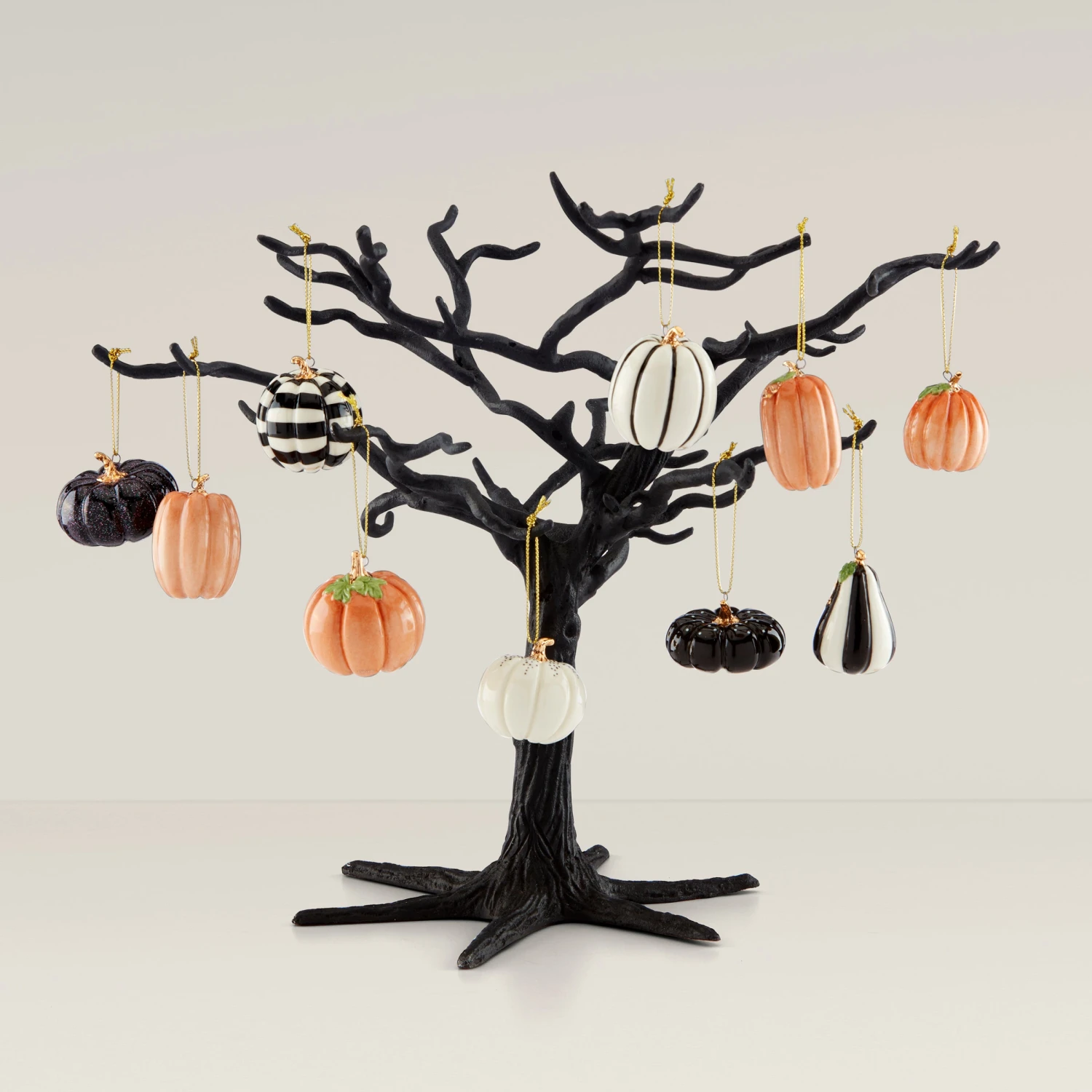 Lenox Mini Pumpkin 10-Piece Ornament & Tree Set 3 Lenox Mini Pumpkin 10-Piece Ornament & Tree Set