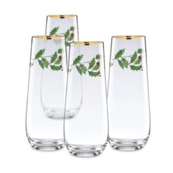 Lenox Holiday Stemless 4-Piece Flute Set -Lenox 889237 wHR e1f3a32a 55d4 4df3 8a85 edea61a6f98b