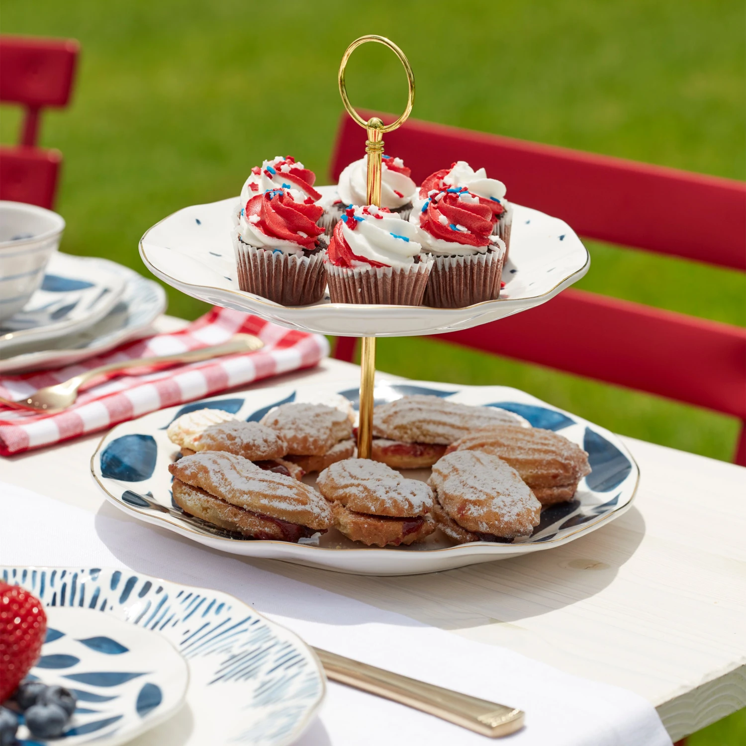 Lenox Blue Bay 2-Tiered Server 4 Lenox Blue Bay 2-Tiered Server - Image 2