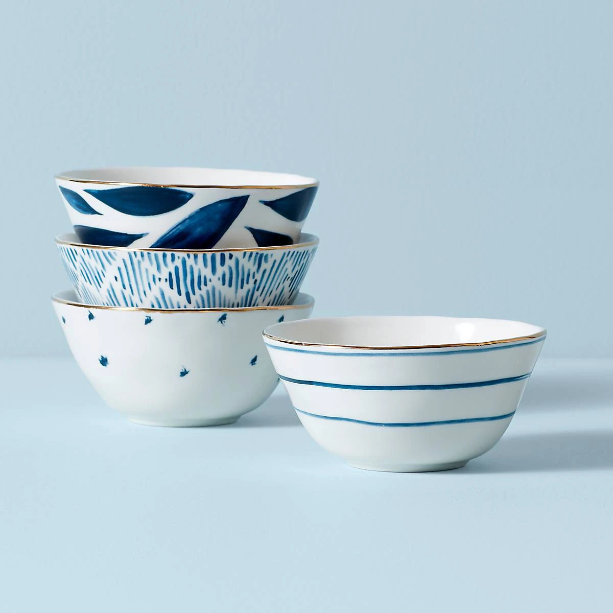 Lenox Blue Bay 4-Piece Dessert Bowl Set 3 Lenox Blue Bay 4-Piece Dessert Bowl Set