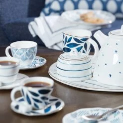 Lenox Blue Bay 8-Piece Espresso Cup & Saucer Set 7 Lenox Blue Bay 8-Piece Espresso Cup & Saucer Set -Lenox 890199 w1