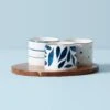 Lenox Blue Bay 4-Piece Snack Bowl & Tray Set