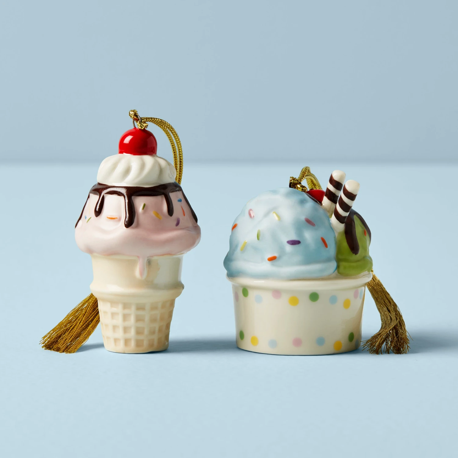 Lenox Forever Friends Ice Cream 2 Piece Ornament Set 4 Lenox Forever Friends Ice Cream 2 Piece Ornament Set - Image 2