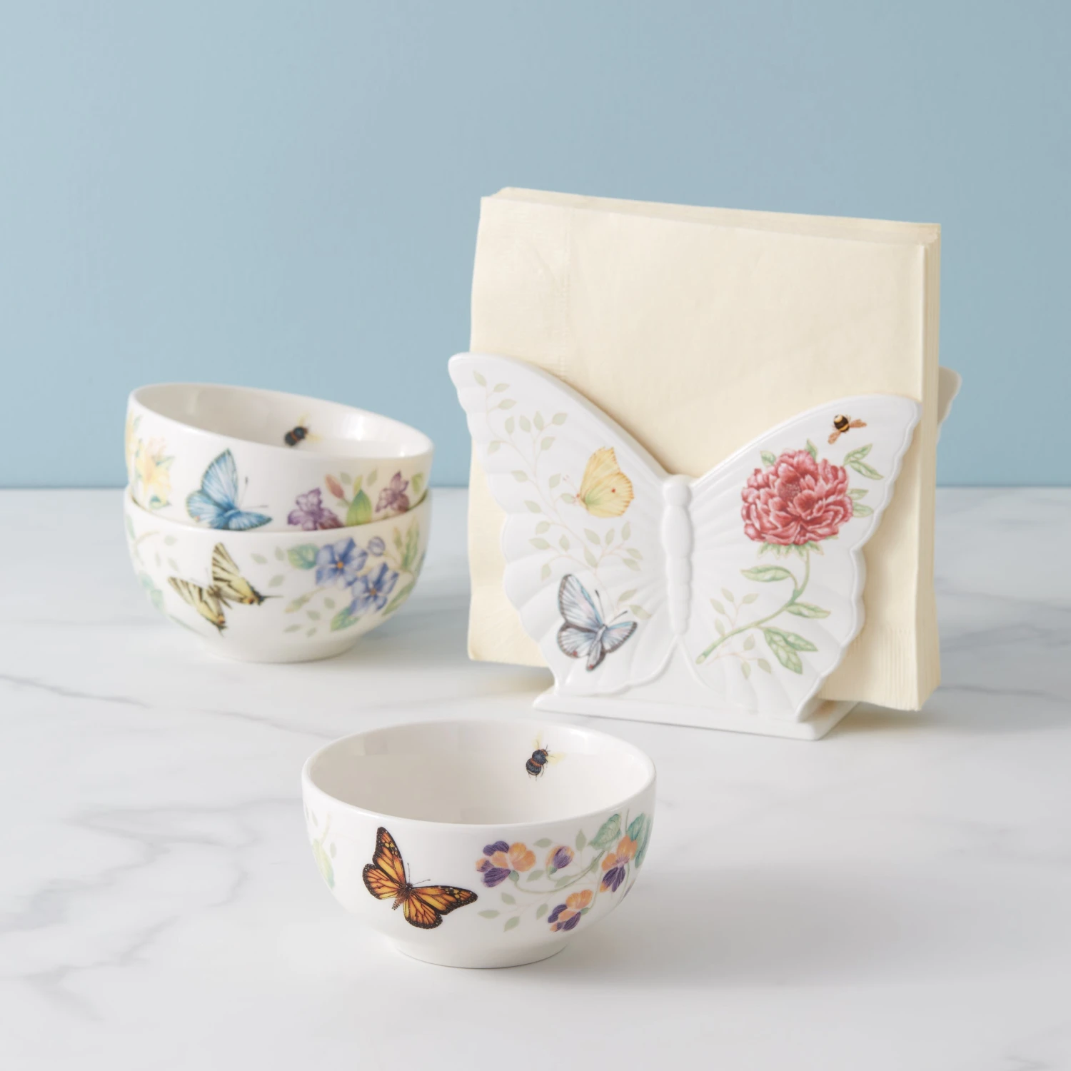 Lenox Butterfly Meadow Kitchen 3-Piece Mini Bowl Set 4 Lenox Butterfly Meadow Kitchen 3-Piece Mini Bowl Set - Image 2