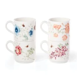 Lenox Butterfly Meadow 4-Piece Stacking Mug Set 9 Lenox Butterfly Meadow 4-Piece Stacking Mug Set -Lenox 890451 w12