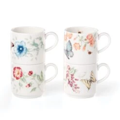 Front Page 16 Lenox Butterfly Meadow 4-Piece Stacking Mug Set