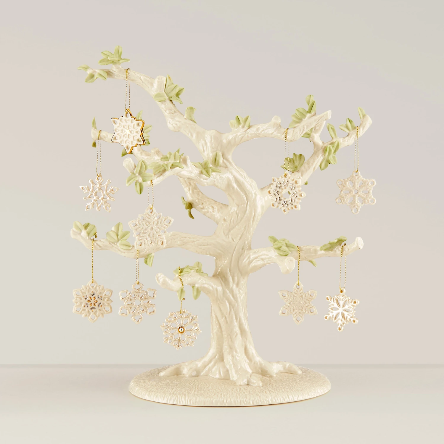 Lenox Snowflake 10-Piece Ornament & Tree Set 3 Lenox Snowflake 10-Piece Ornament & Tree Set