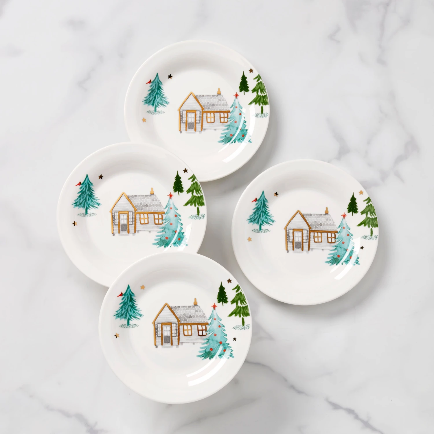 Lenox Balsam Lane 4-Piece Tidbit Plate Set 3 Lenox Balsam Lane 4-Piece Tidbit Plate Set