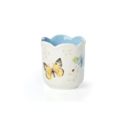 Lenox Butterfly Meadow Scalloped Blue Geranium Candle 11 Lenox Butterfly Meadow Scalloped Blue Geranium Candle -Lenox 890783 wHR