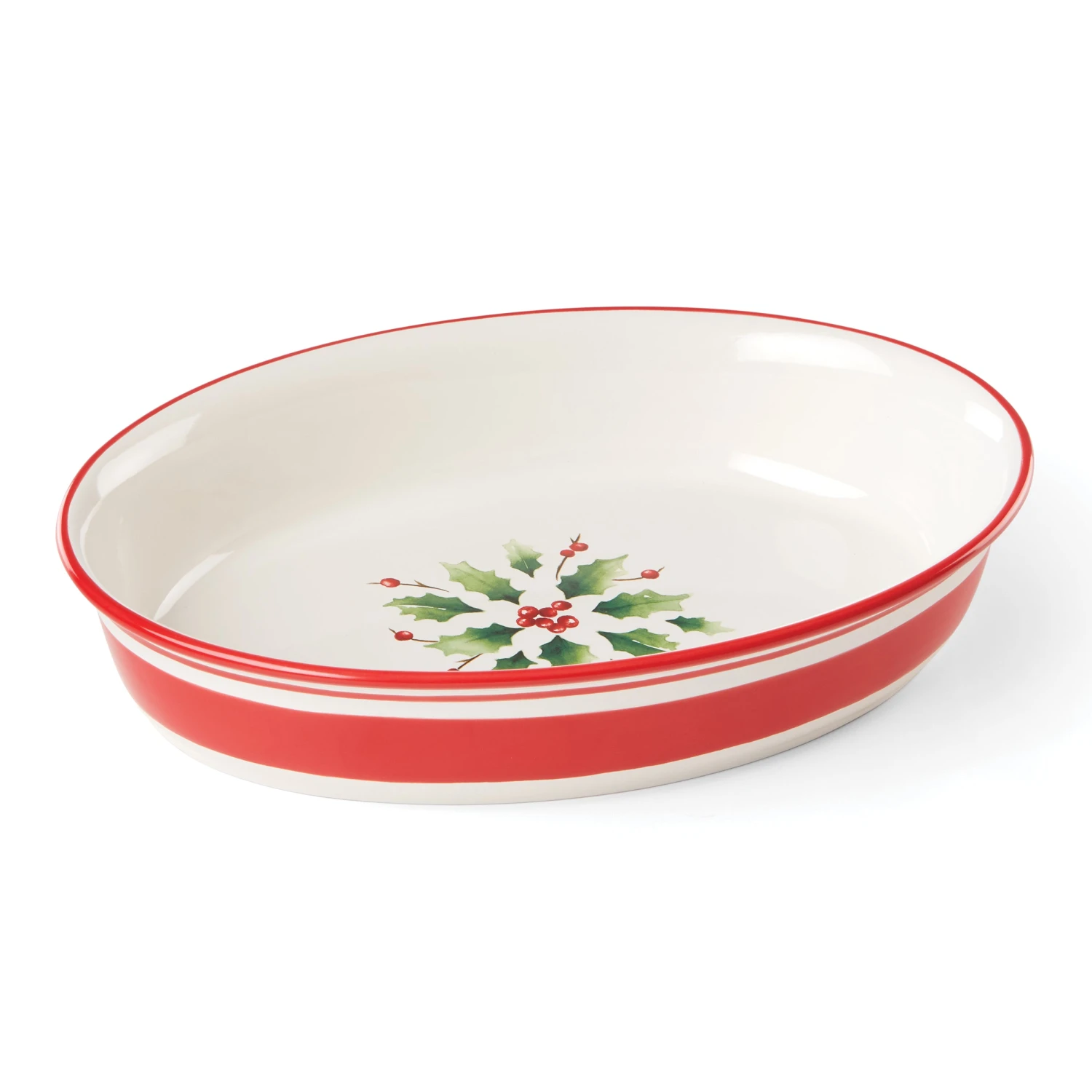 Lenox Holiday Handpaint Stripe Oval Dish 5 Lenox Holiday Handpaint Stripe Oval Dish - Image 3