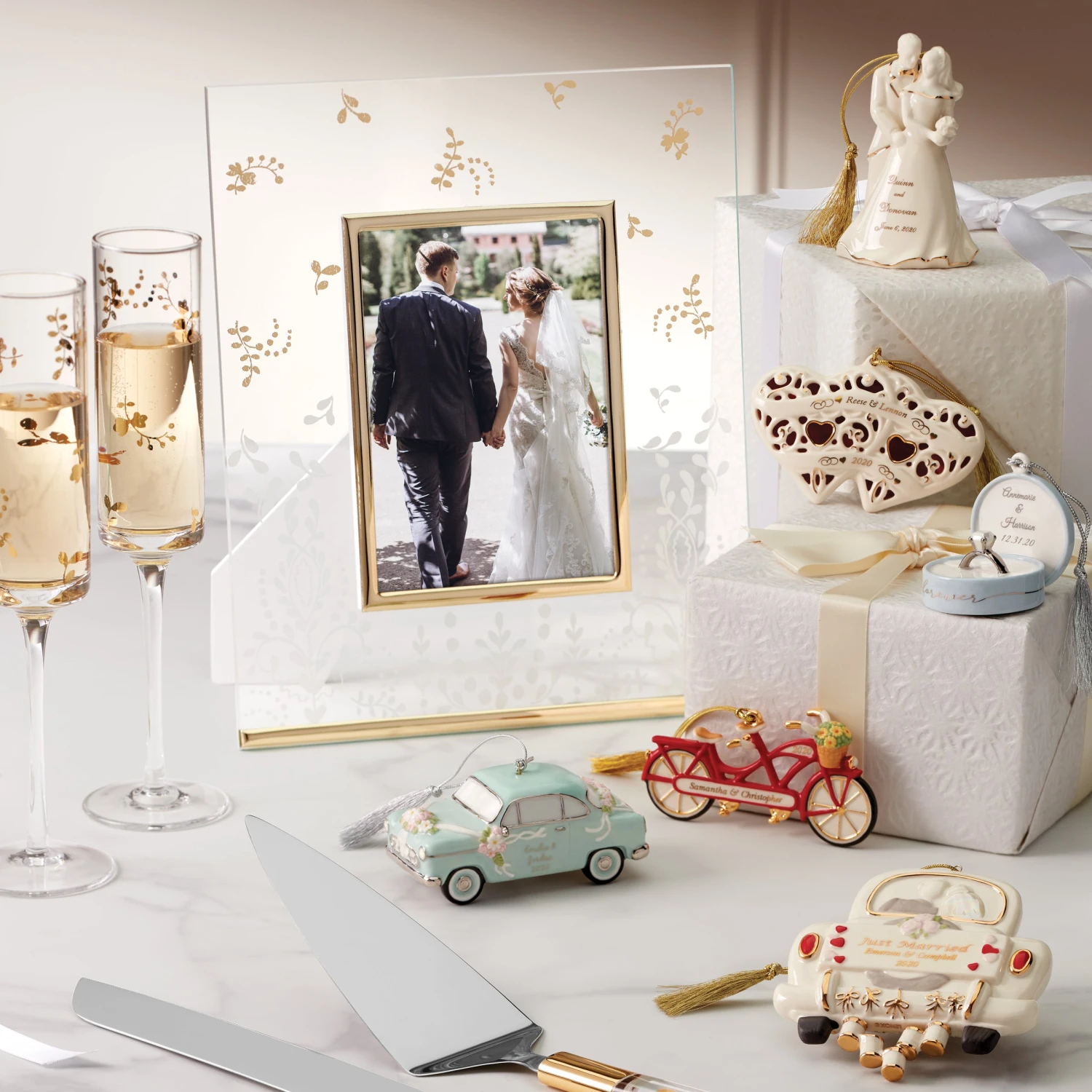 Lenox Opal Innocence Flourish Glass Picture Frame 4 Lenox Opal Innocence Flourish Glass Picture Frame - Image 2