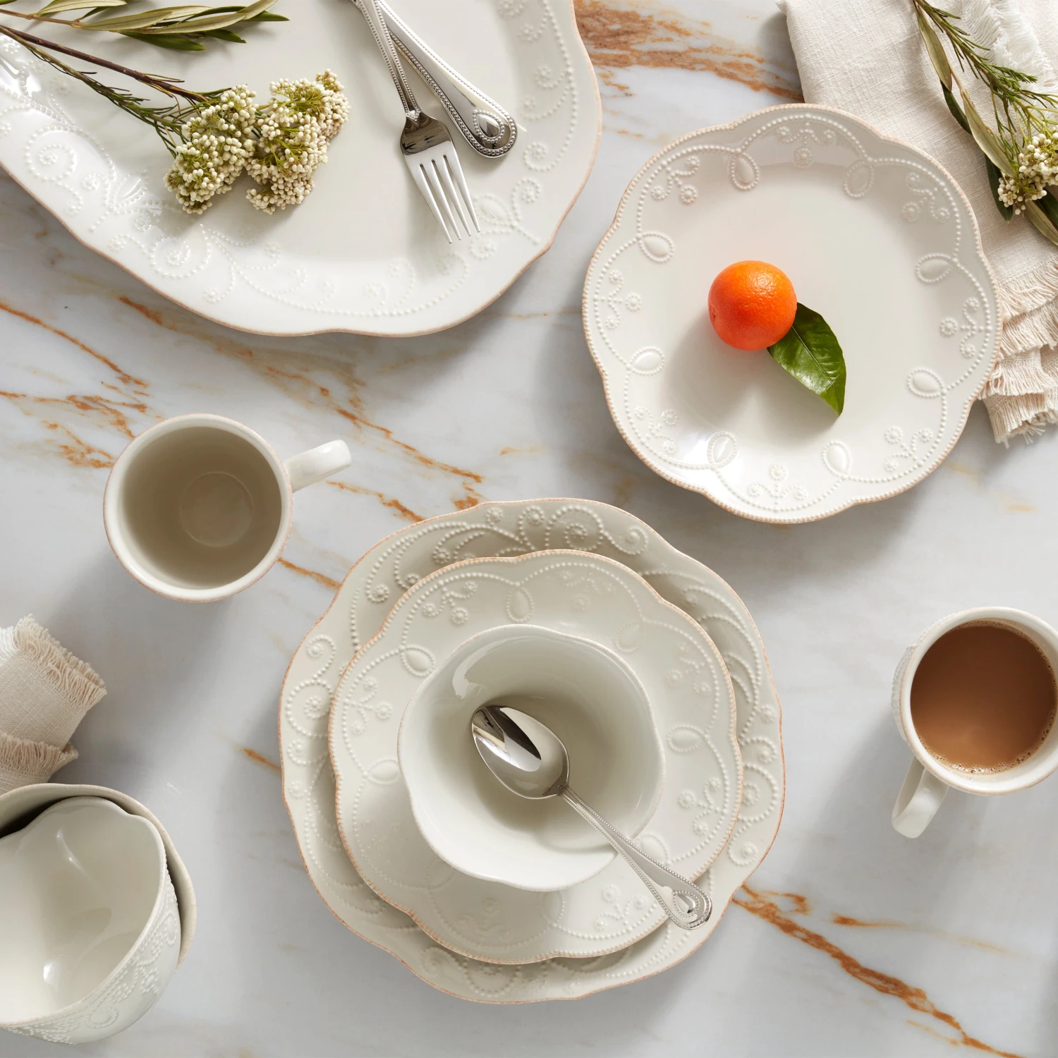 Lenox French Perle 12-Piece Plate & Mug Dinnerware Set 7 Lenox French Perle 12-Piece Plate & Mug Dinnerware Set - Image 5