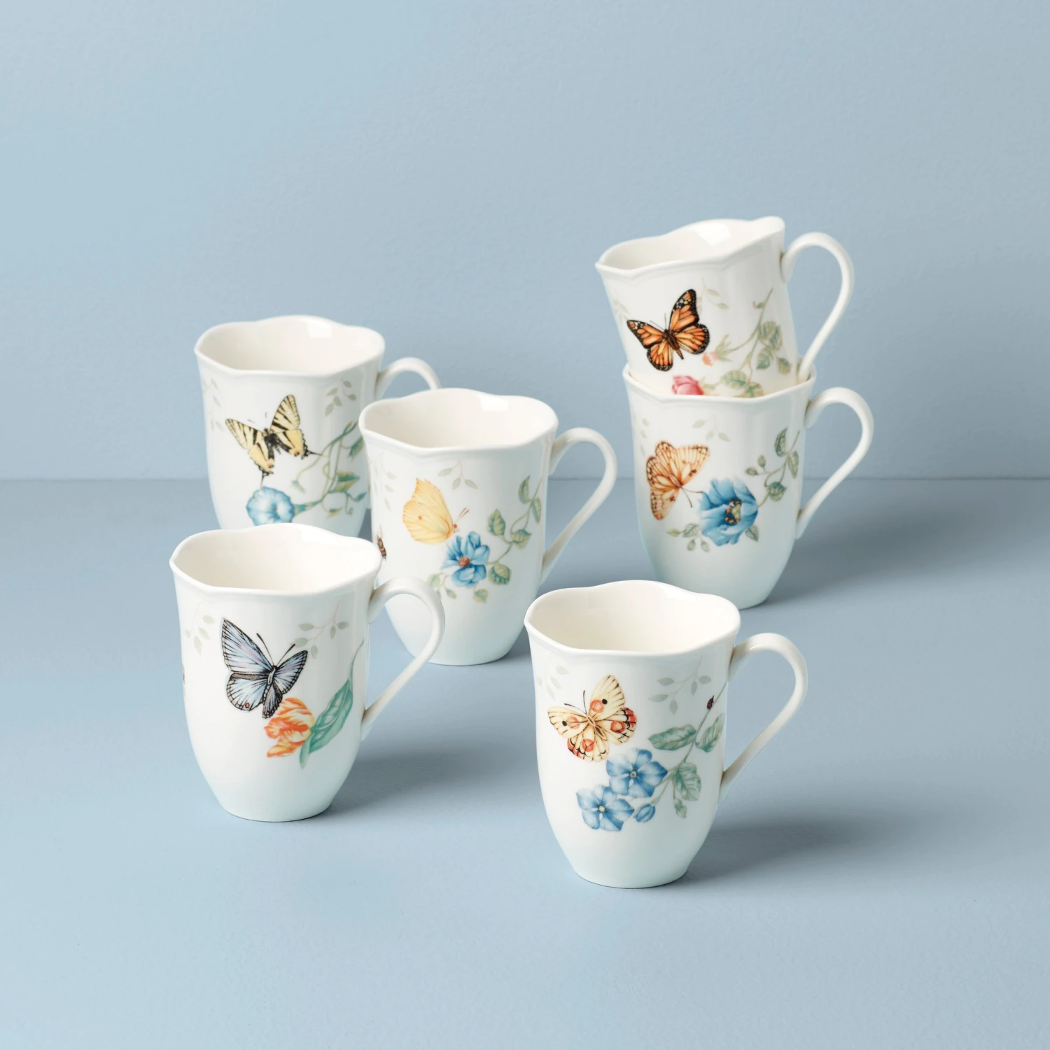 Lenox Butterfly Meadow 6-Piece Mug Set 3 Lenox Butterfly Meadow 6-Piece Mug Set