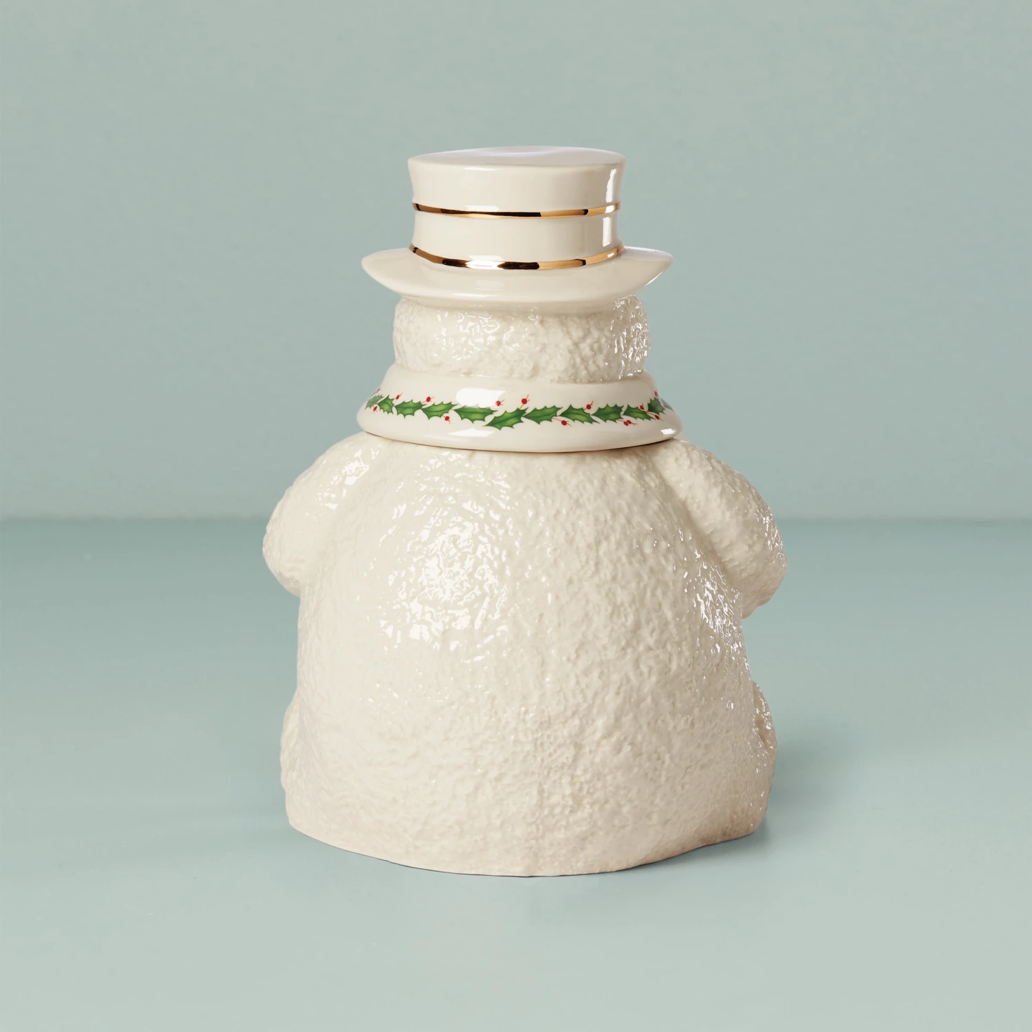 Lenox Happy Holly Days Snowman Cookie Jar 4 Lenox Happy Holly Days Snowman Cookie Jar - Image 2