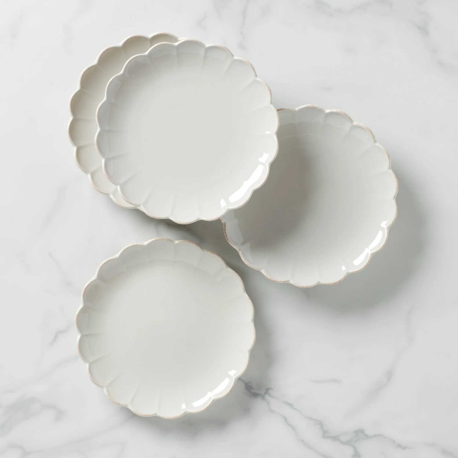 Lenox French Perle Scallop 4-Piece Accent Plate Set 3 Lenox French Perle Scallop 4-Piece Accent Plate Set