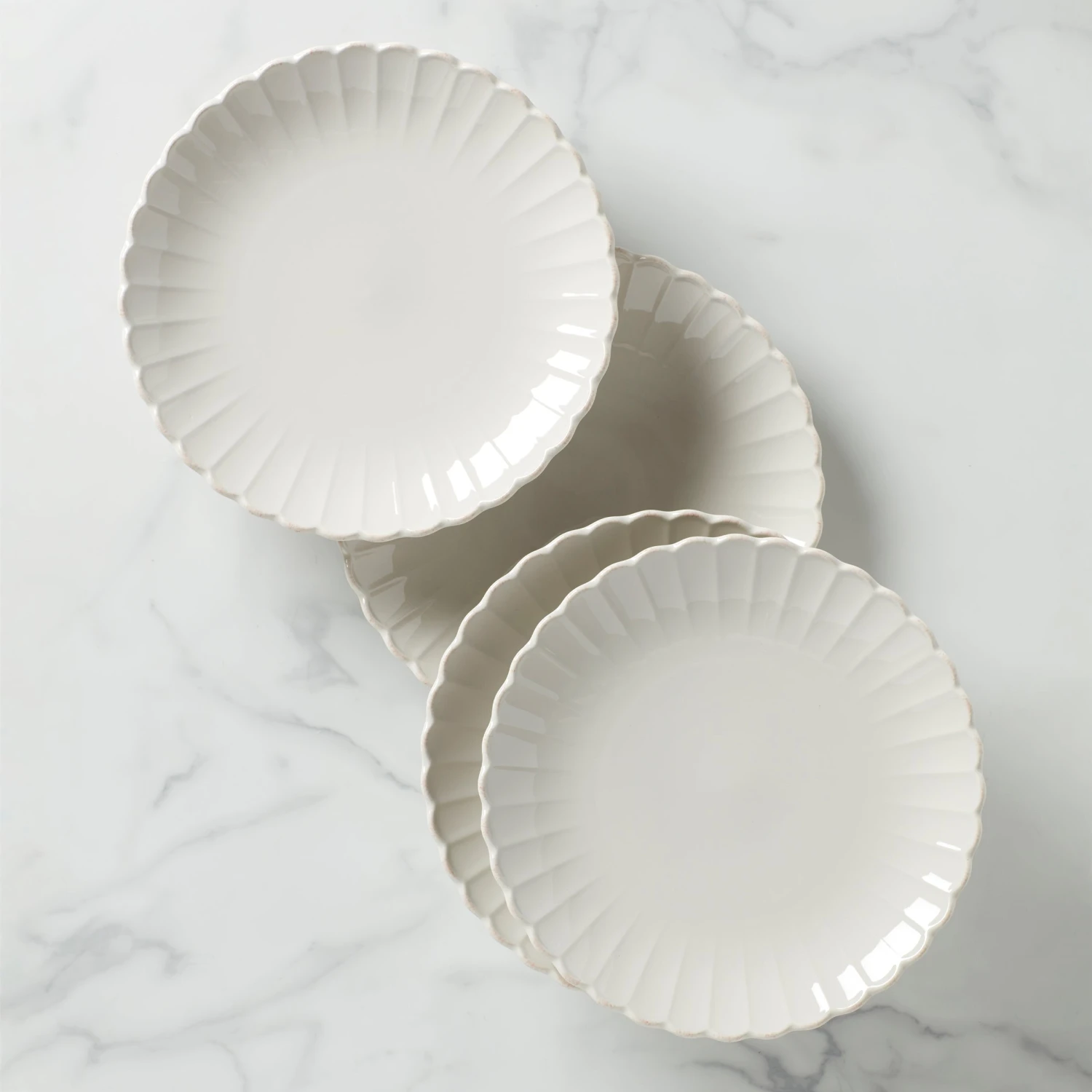 Lenox French Perle Scallop 4-Piece Dinner Plate Set 3 Lenox French Perle Scallop 4-Piece Dinner Plate Set