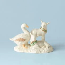 Lenox First Blessing Goose & Lambs Figurine