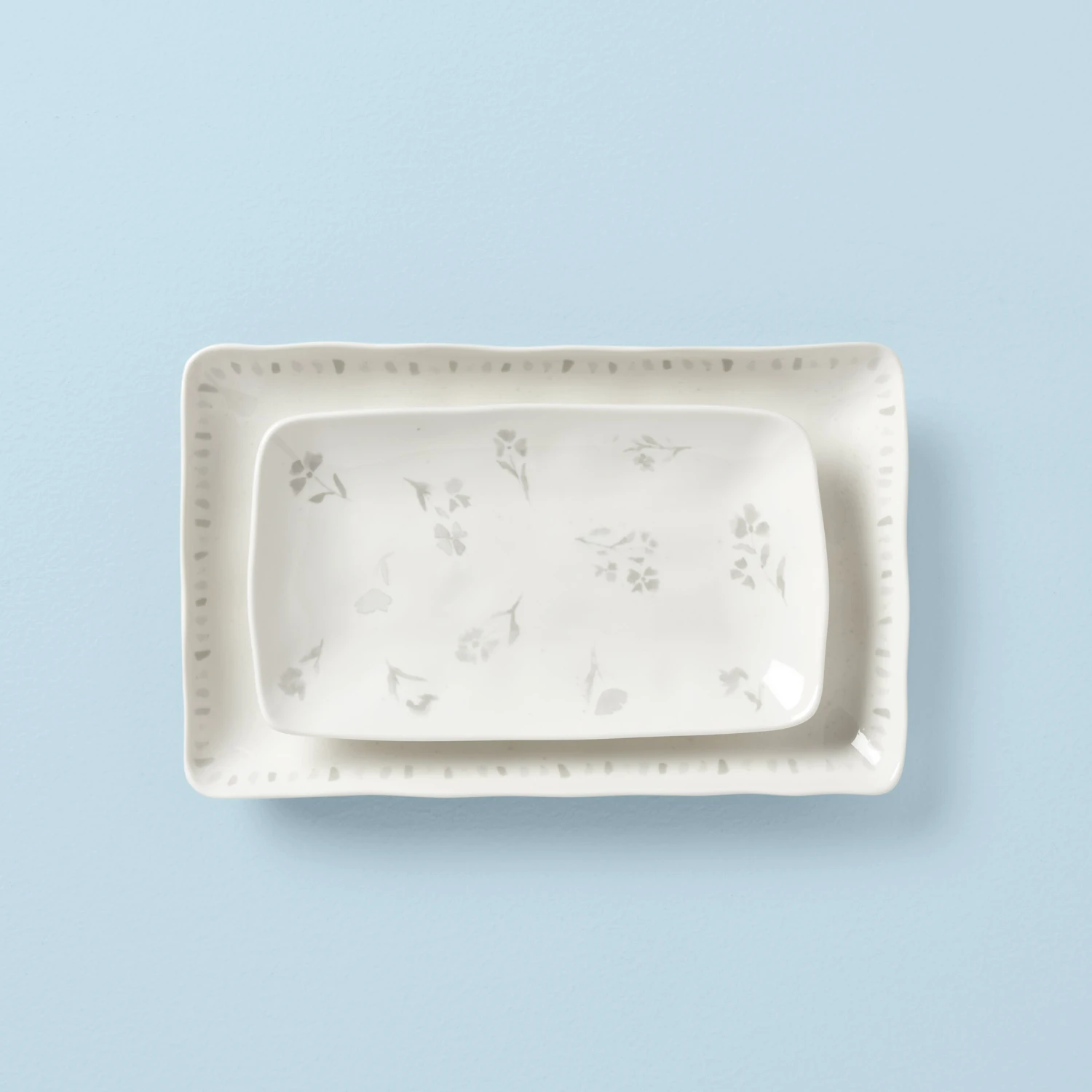 Lenox Oyster Bay 2-Piece Nesting Serving Platters 3 Lenox Oyster Bay 2-Piece Nesting Serving Platters