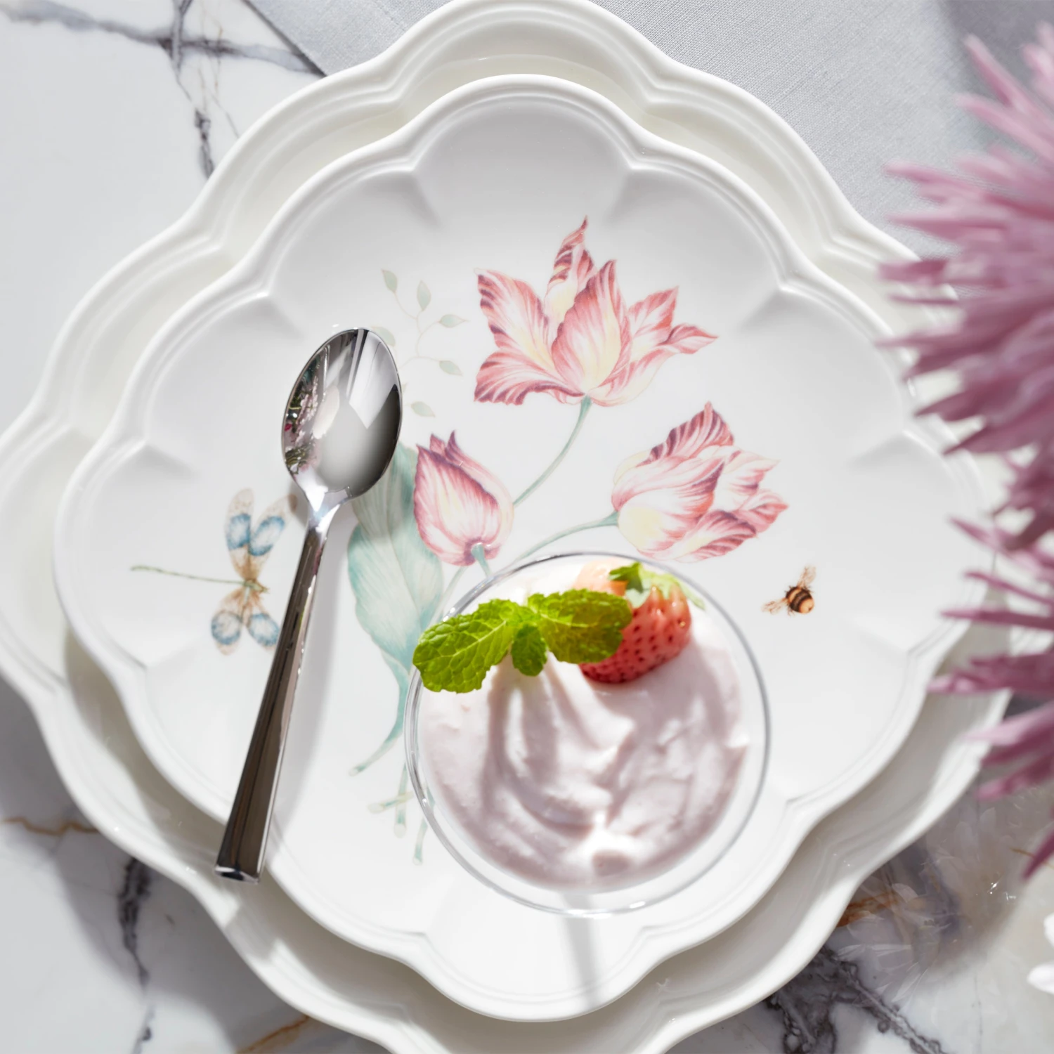 Lenox Butterfly Meadow Square 4pc Accent Plates 4 Lenox Butterfly Meadow Square 4pc Accent Plates - Image 2