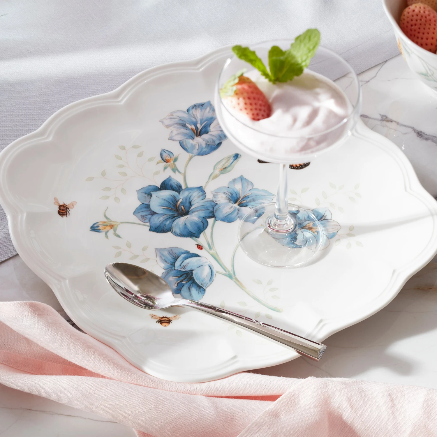 Lenox Butterfly Meadow Square 4pc Dinner Plates 5 Lenox Butterfly Meadow Square 4pc Dinner Plates - Image 3