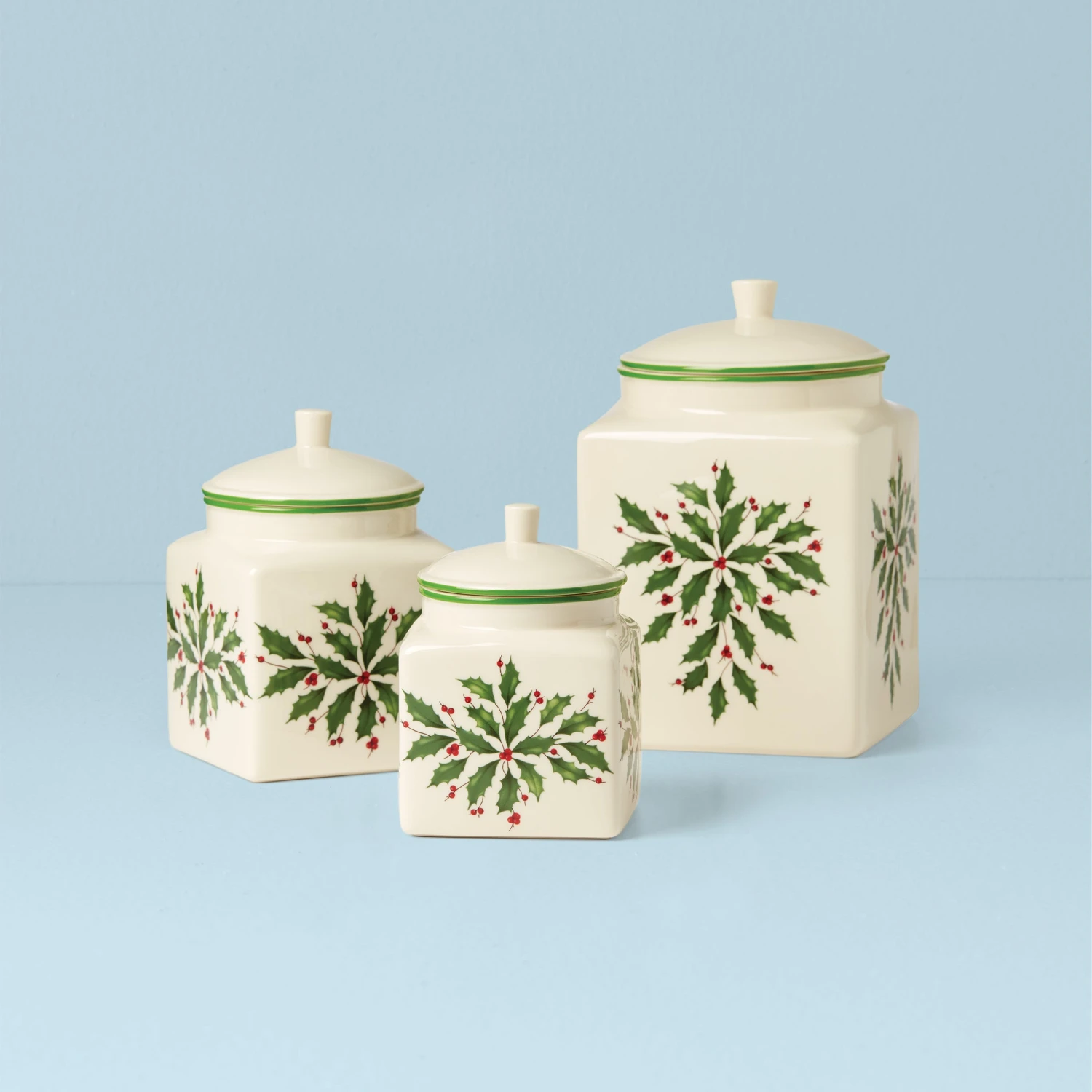 Lenox Holiday Canister, Set Of 3 3 Lenox Holiday Canister, Set Of 3