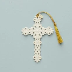 Lenox 2023 Snow Fantasies Cross Ornament
