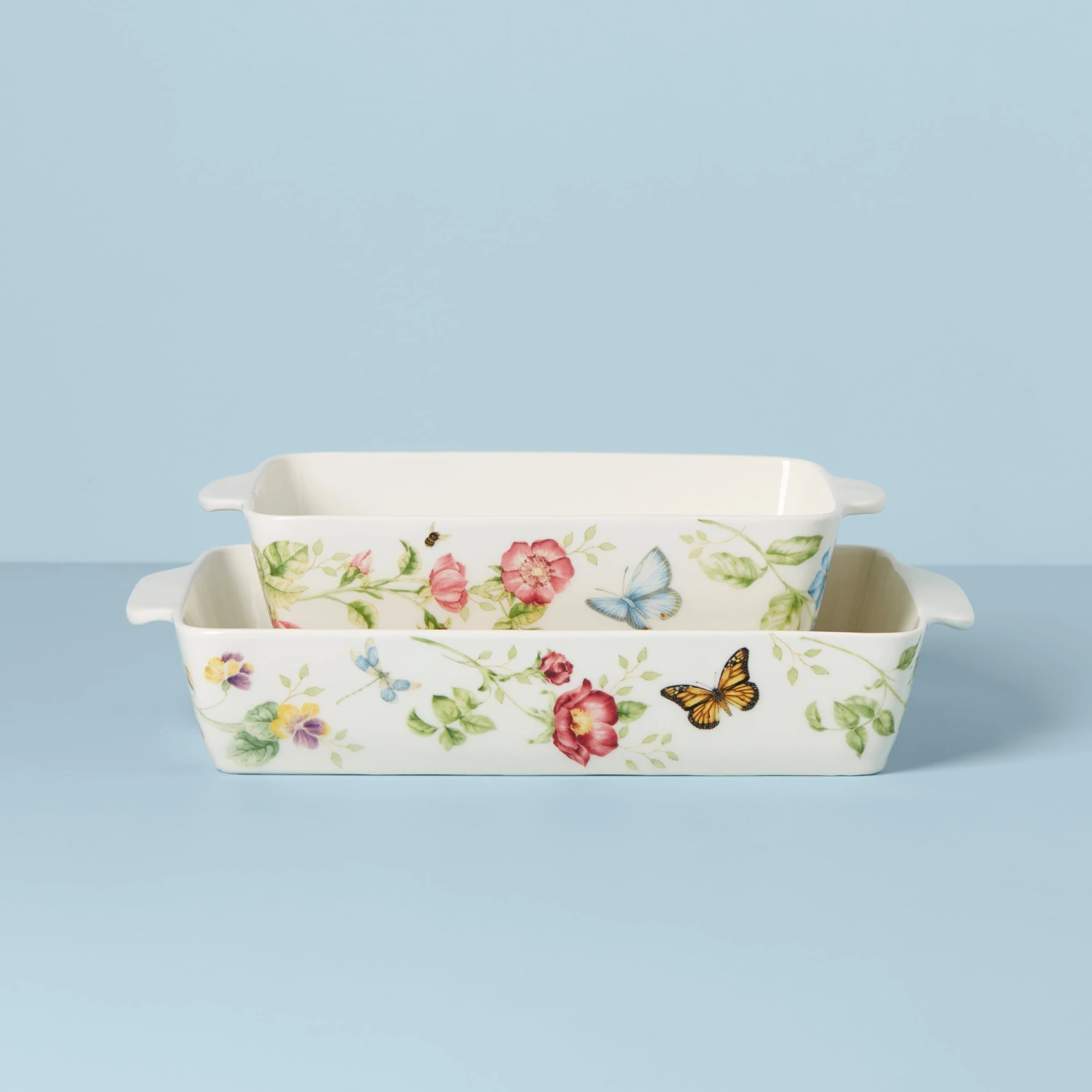 Lenox Butterfly Meadow Rectangular Baker 2-Piece Set 3 Lenox Butterfly Meadow Rectangular Baker 2-Piece Set