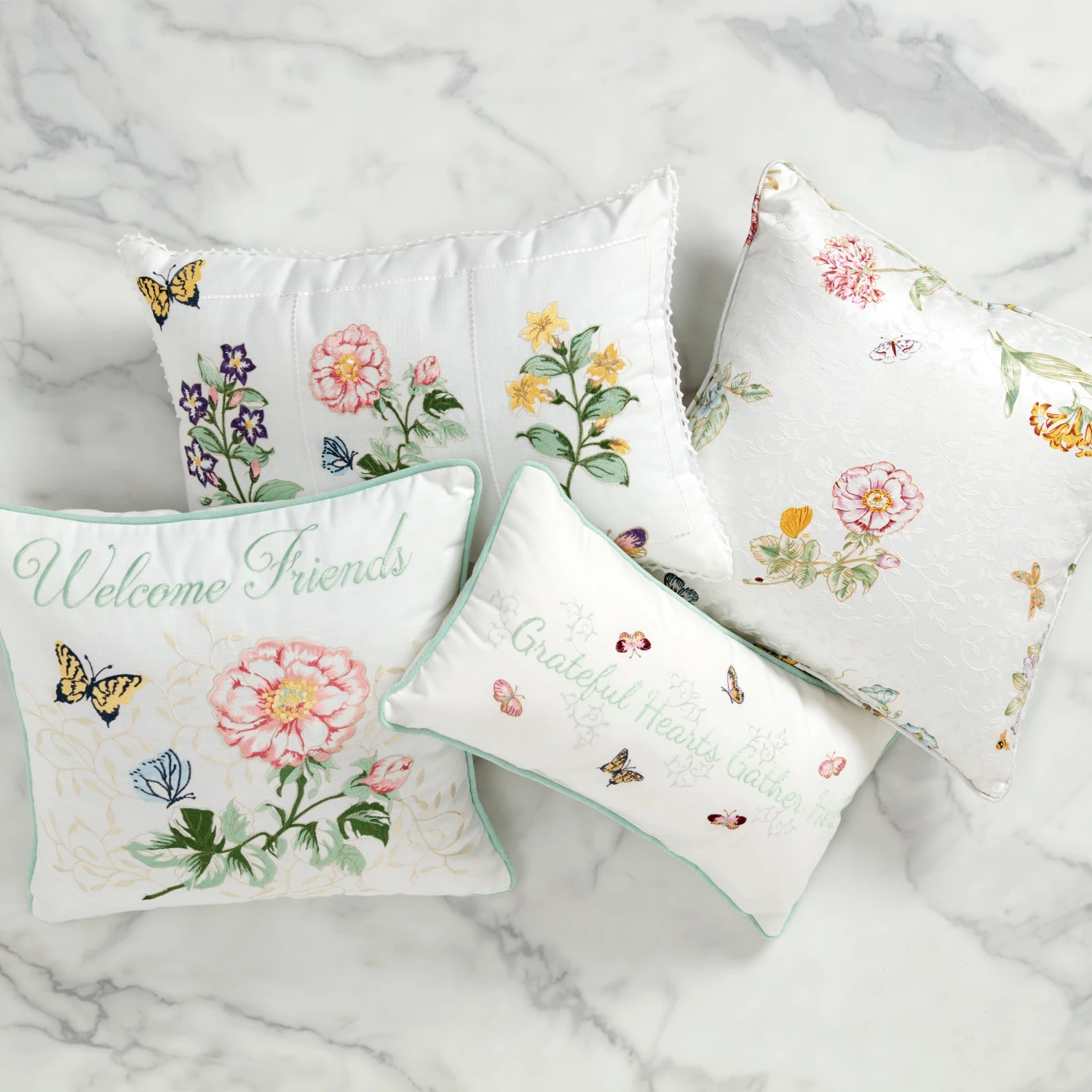 Lenox Butterfly Meadow Welcome Friends Pillow 18x18 5 Lenox Butterfly Meadow Welcome Friends Pillow 18x18 - Image 4