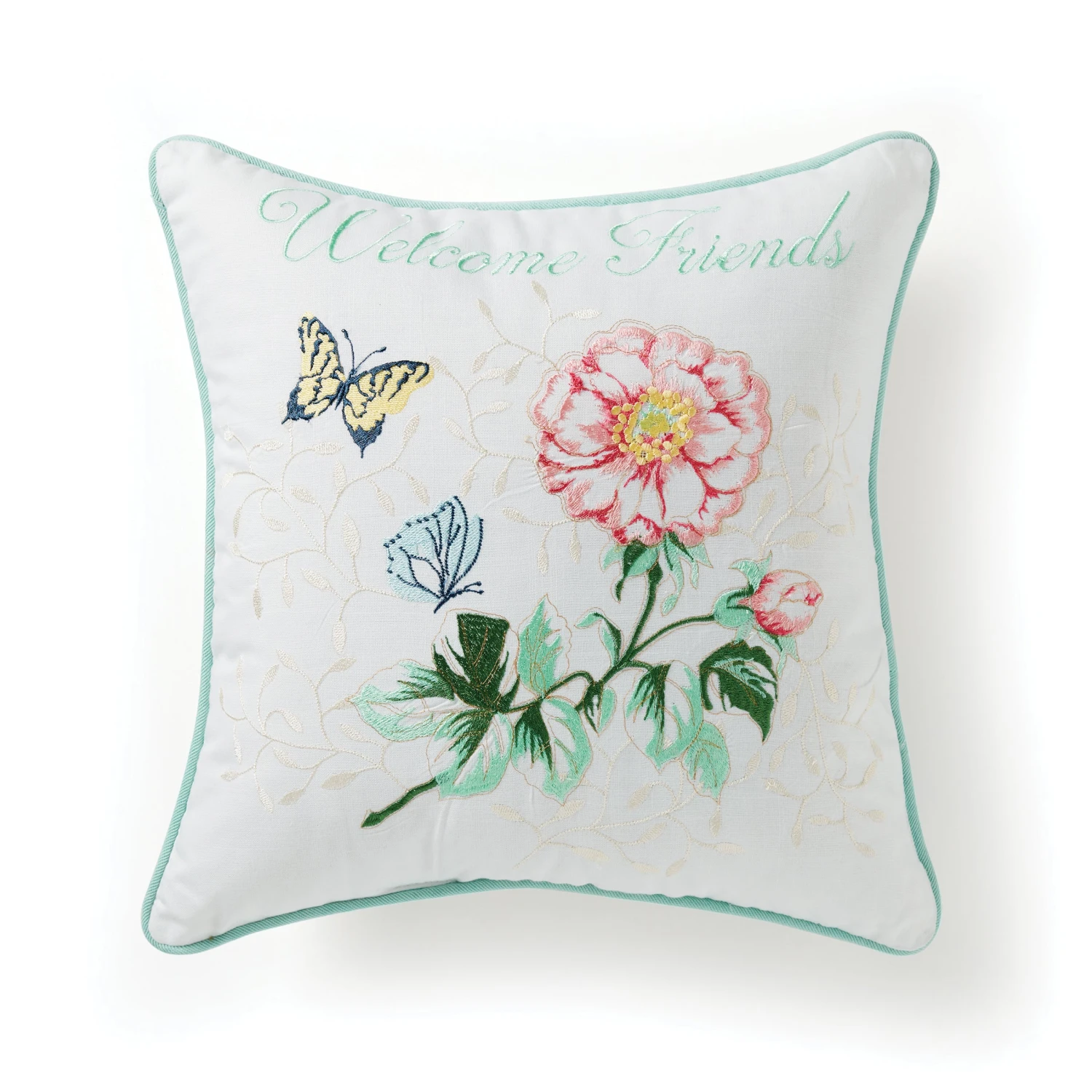 Lenox Butterfly Meadow Welcome Friends Pillow 18x18 2 Lenox Butterfly Meadow Welcome Friends Pillow 18x18