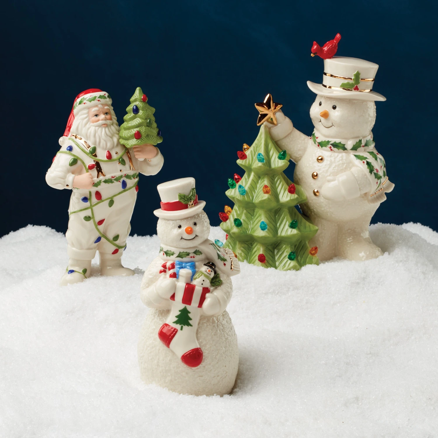 Lenox Happy Holly Days Snowman Lit Figurine 6 Lenox Happy Holly Days Snowman Lit Figurine - Image 4