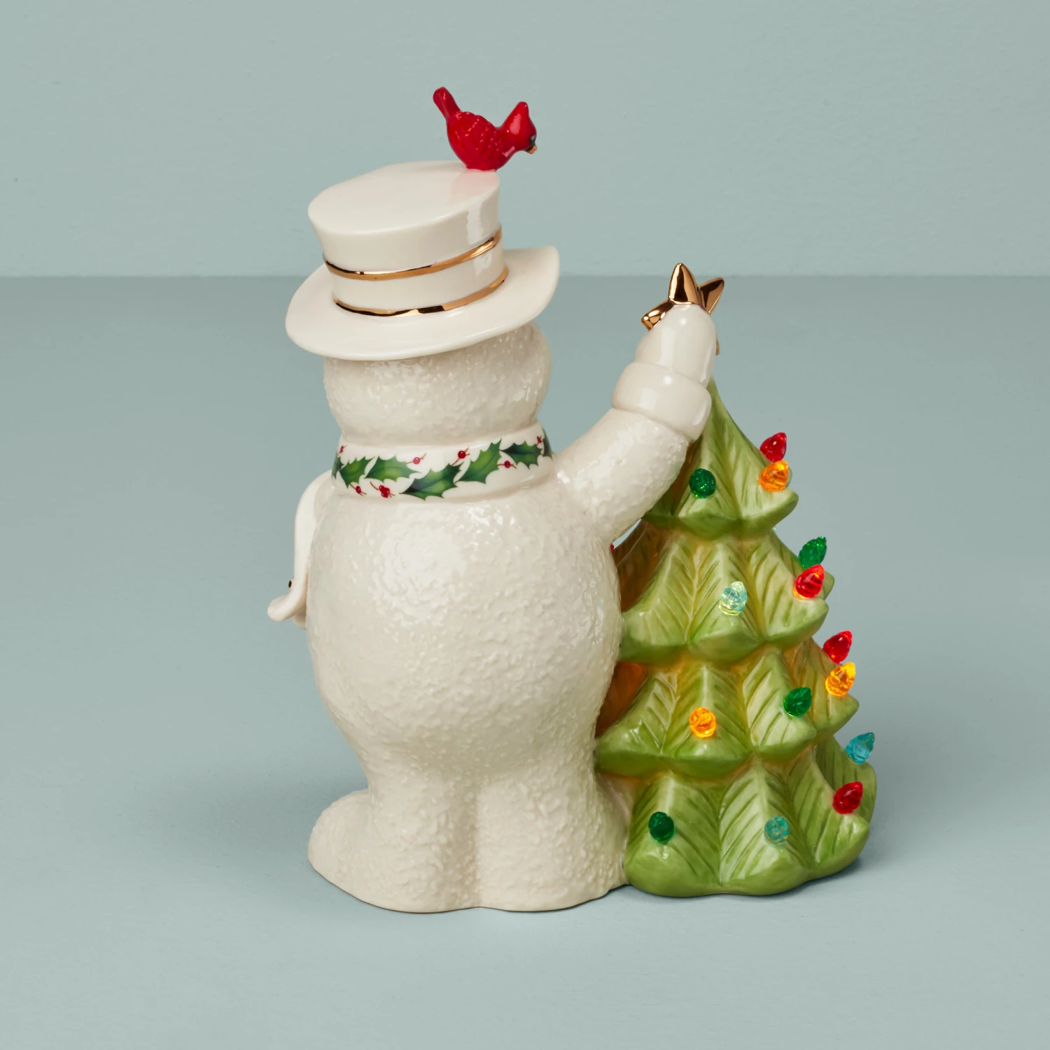 Lenox Happy Holly Days Snowman Lit Figurine 4 Lenox Happy Holly Days Snowman Lit Figurine - Image 2