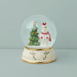 Front Page 36 Lenox Happy Holly Days Snow Globe