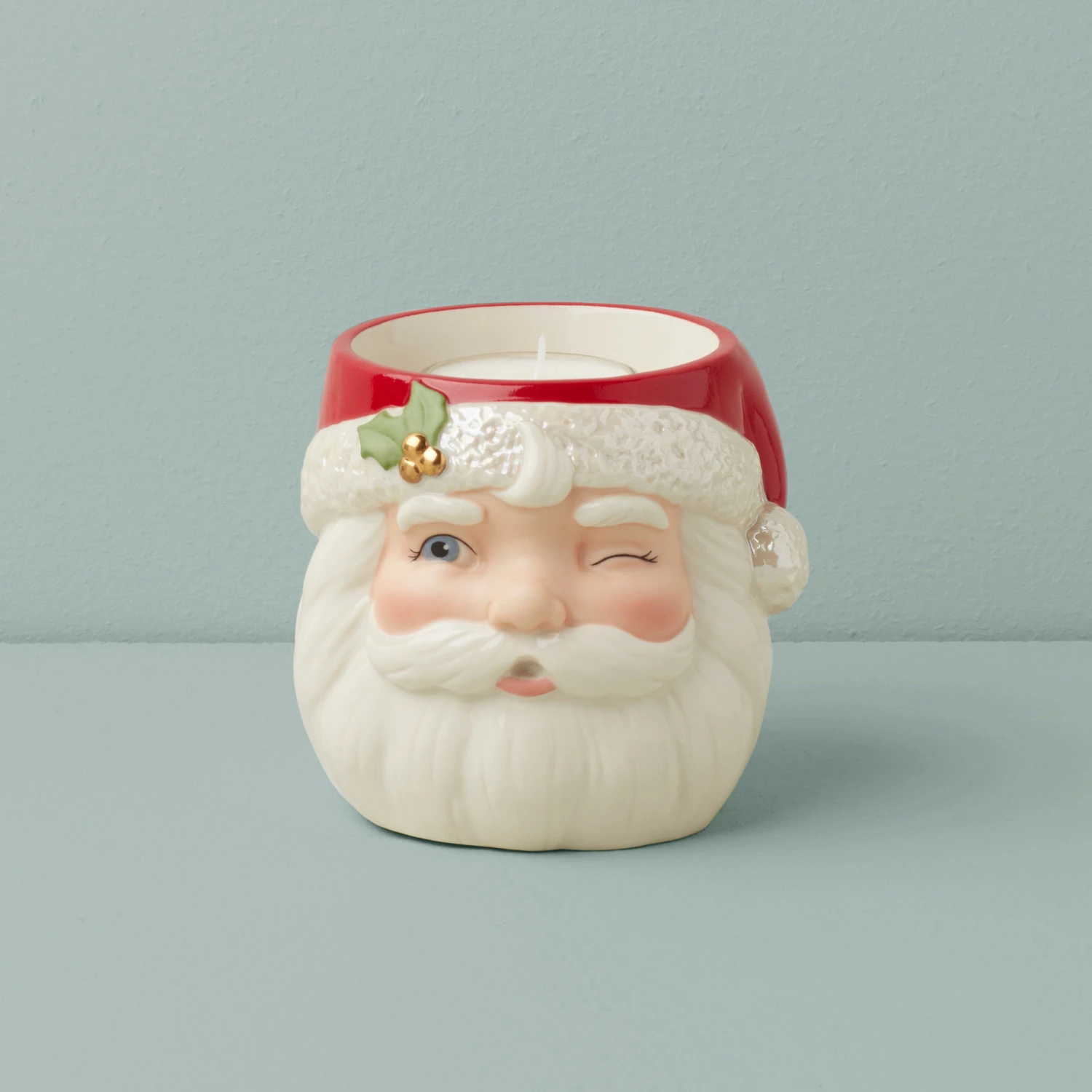 Lenox Santa Figural Votive With Tealight Candle 3 Lenox Santa Figural Votive With Tealight Candle