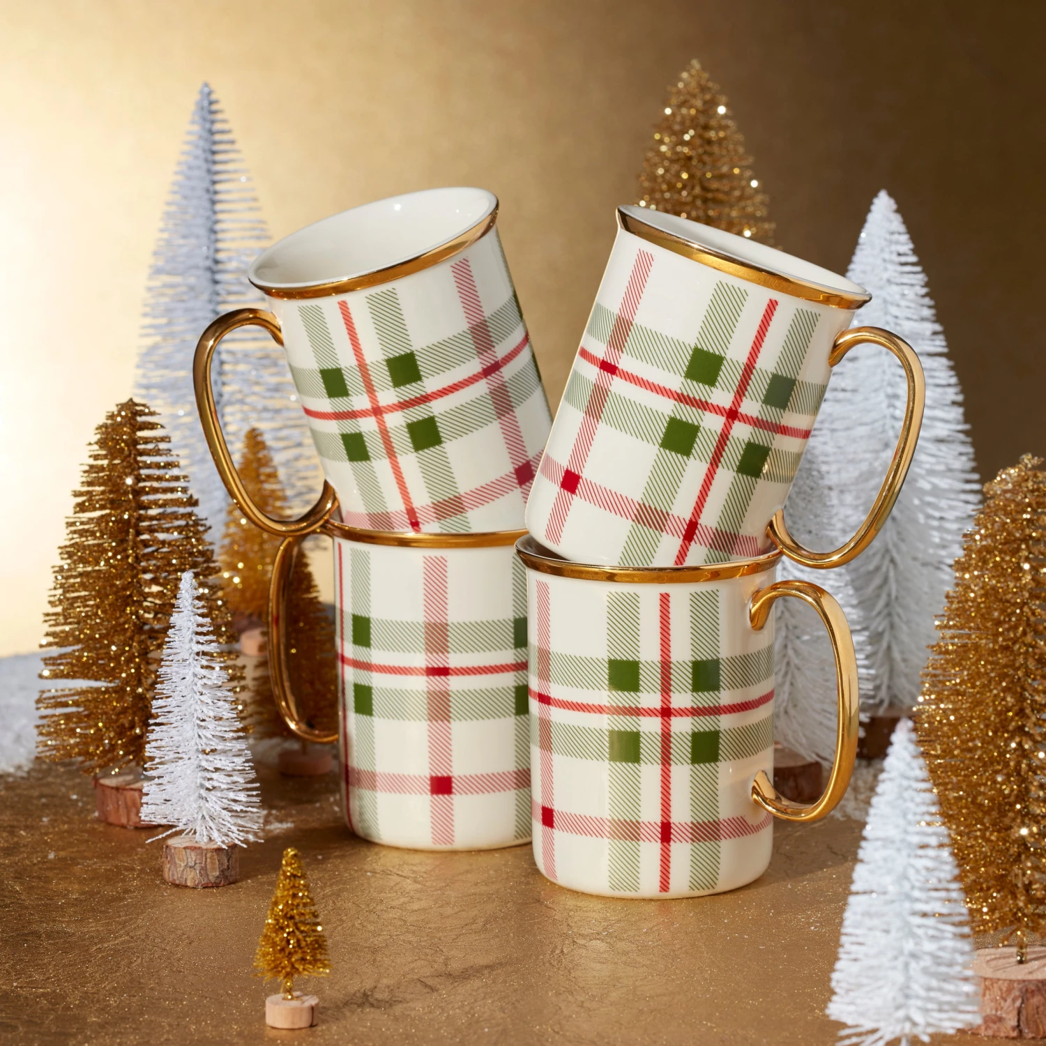 Lenox Holiday Plaid Mugs, Set Of 4 4 Lenox Holiday Plaid Mugs, Set Of 4 - Image 2