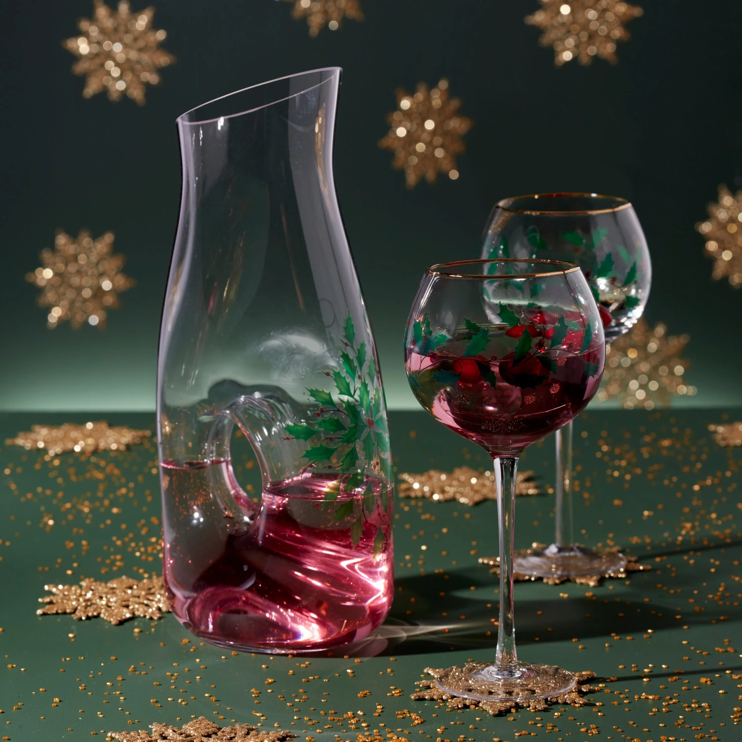 Lenox Holiday 3-Piece Decanter & Wine Glasses Set 4 Lenox Holiday 3-Piece Decanter & Wine Glasses Set - Image 2
