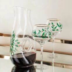 Lenox Holiday 3-Piece Decanter & Wine Glasses Set 11 Lenox Holiday 3-Piece Decanter & Wine Glasses Set -Lenox 895033 895032 LHOL 23 FEA 1
