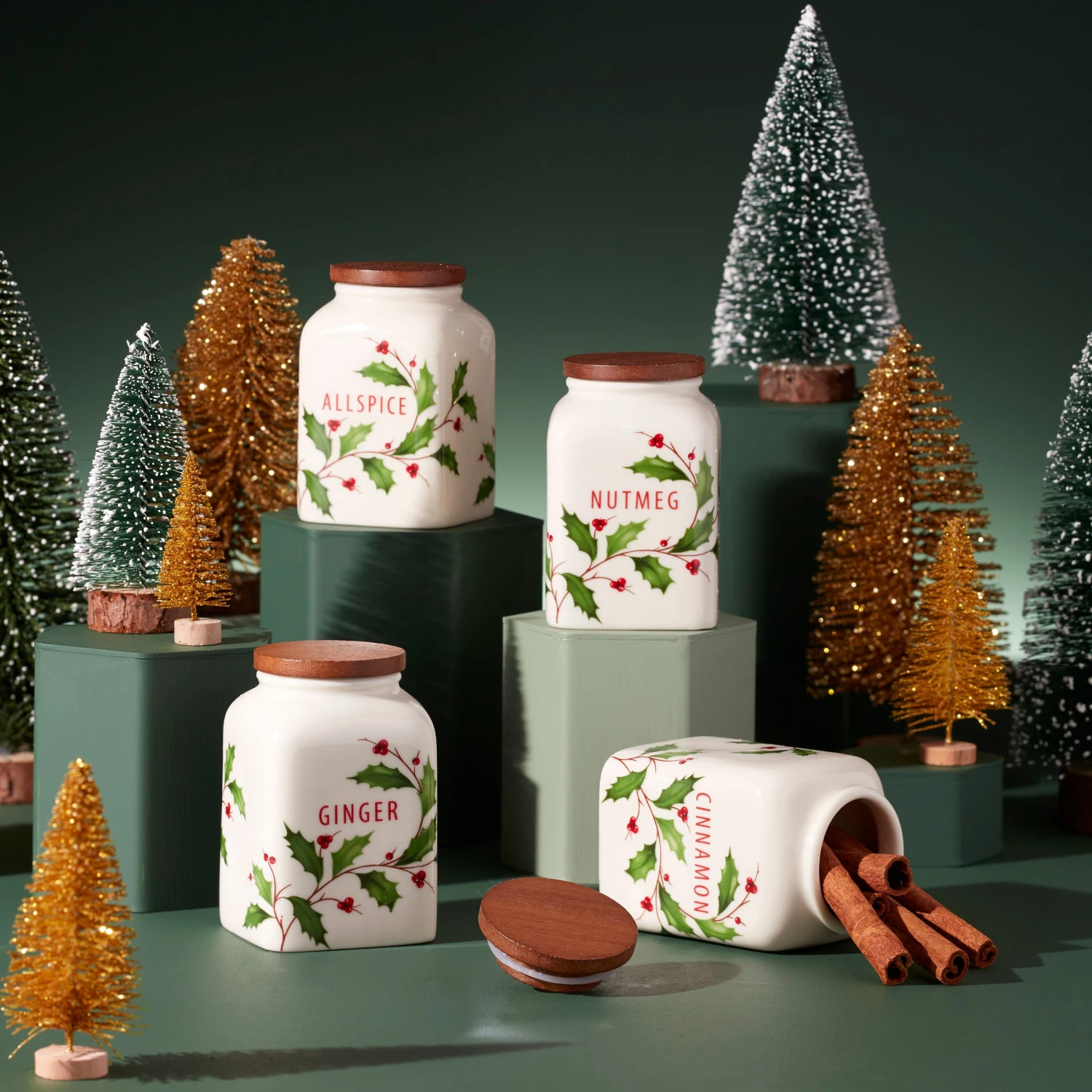 Lenox Holiday Baking Spice Jars, Set Of 4 4 Lenox Holiday Baking Spice Jars, Set Of 4 - Image 2