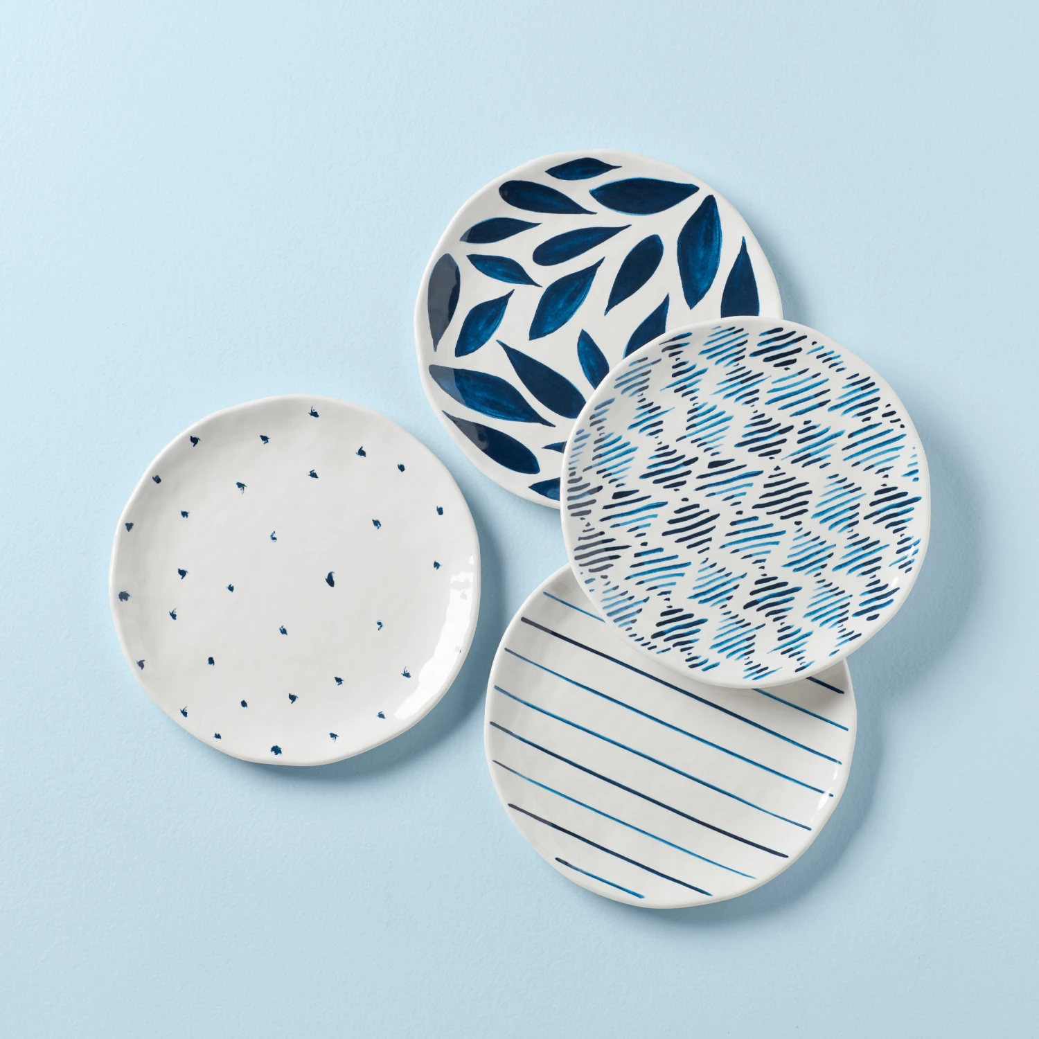 Lenox Blue Bay Melamine Assorted Accent Plates, Set Of 4 3 Lenox Blue Bay Melamine Assorted Accent Plates, Set Of 4