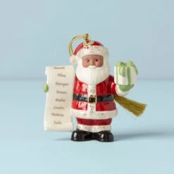Lenox Personalized African American Santa Ornament